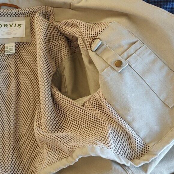 Orvis Zambezi Field Jacket Vintage Leather Trim Elbow Patches Size 42TALL - Picture 12 of 12